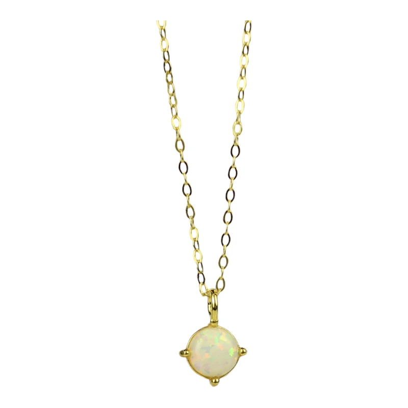 Ασημένιο Κολιέ Opal White Shine