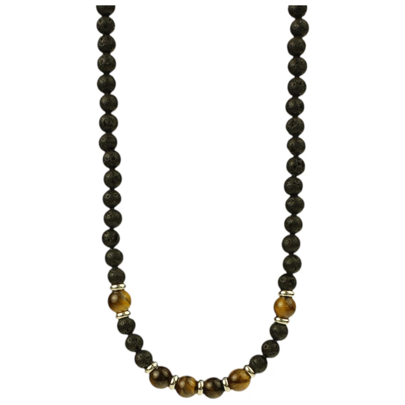 Tiger Eye Lava Ανδρικό Κολιέ