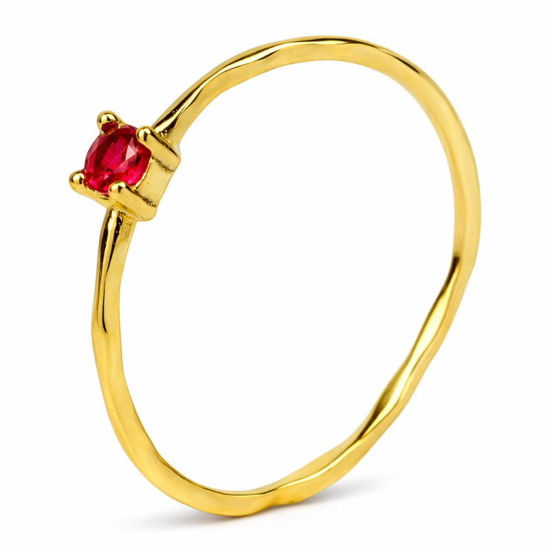 Ασημένιο Δαχτυλίδι 925 Ζιργκόν Κόκκινο