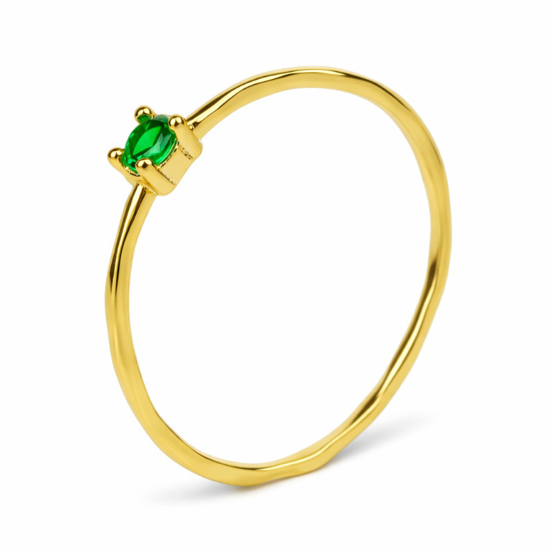 Ασημένιο Δαχτυλίδι 925 Ζιργκόν Πράσινο