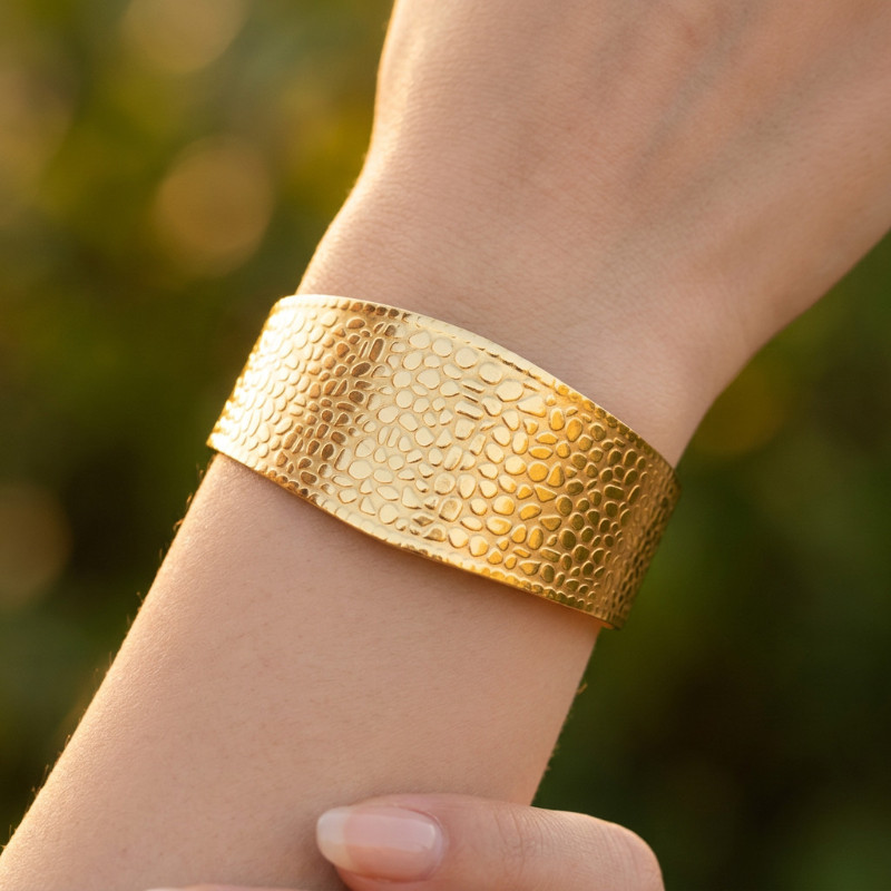 Ατσάλινο Βραχιόλι Υφή Πέτρας