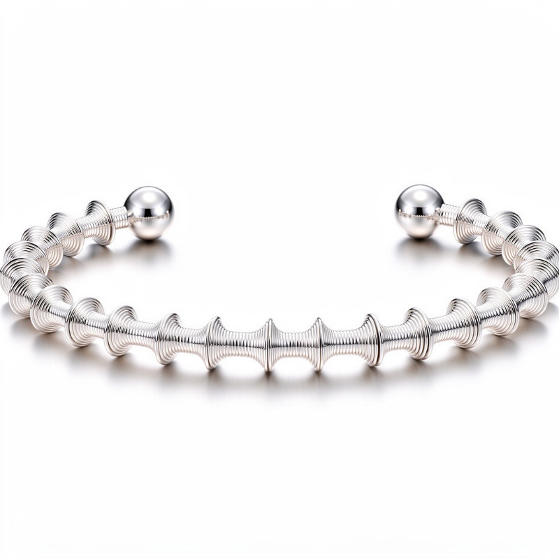 Ατσάλινο Βραχιόλι Μπίλιες και Ελατήριο