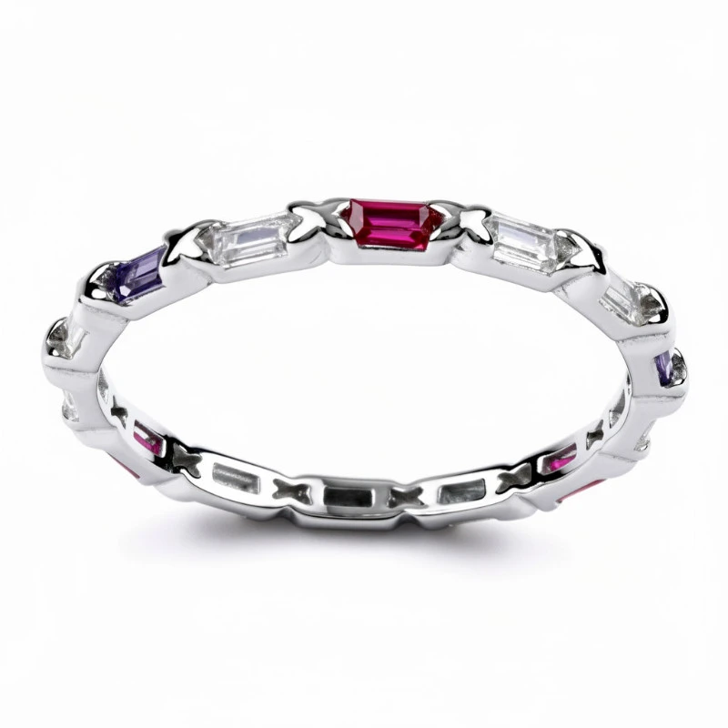 Ασημένιο Δαχτυλίδι 925 Πολύχρωμα Ζιργκόν