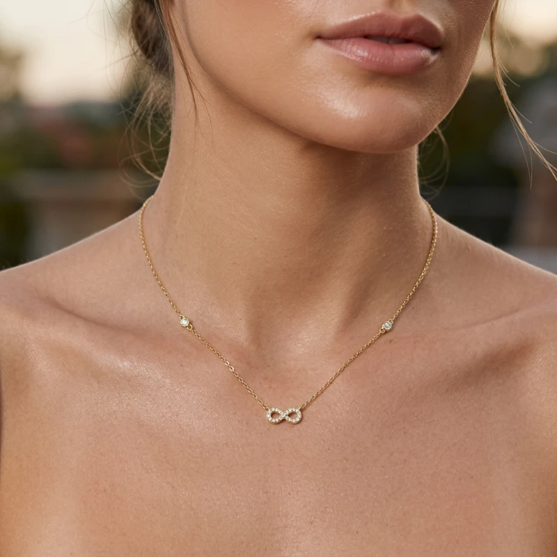 Ασημένιο κολιέ απειρο